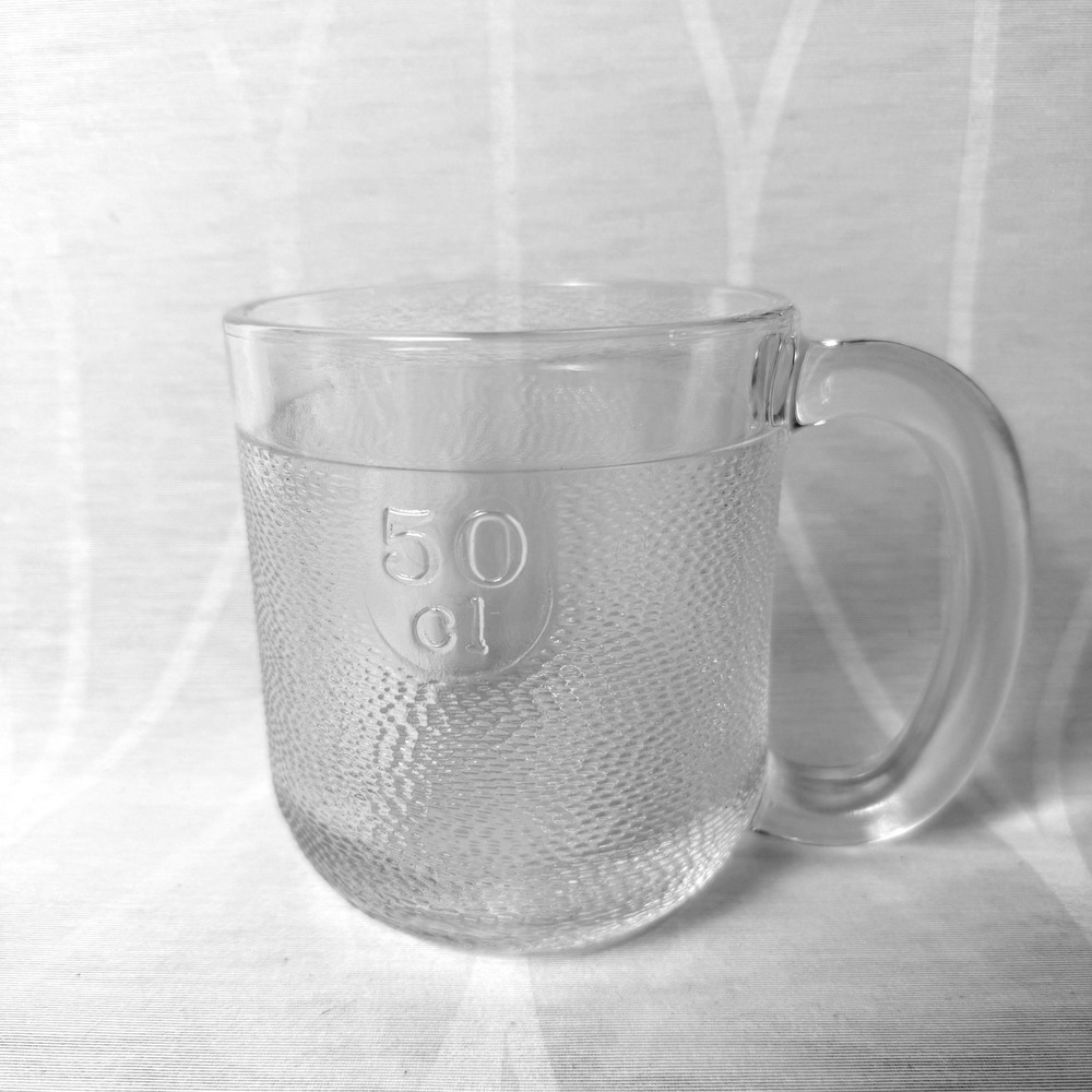 iittala Krouvi 50 cl Glass Beer Mug Textured Glass Clear Finland Vintage Tankard